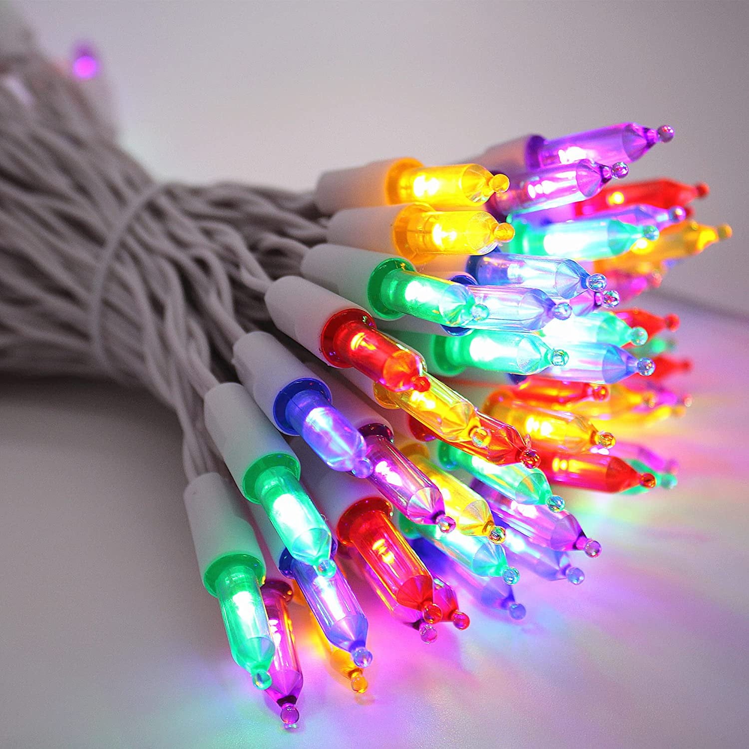 50 LED Battery Operated Mini Christmas Lights Indoor with Remote Timer in Multicolor