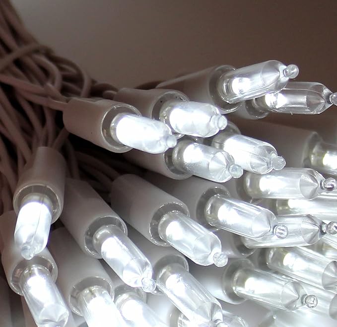 100 LED Battery Operated Mini Christmas Lights Indoor with Remote Timer in White