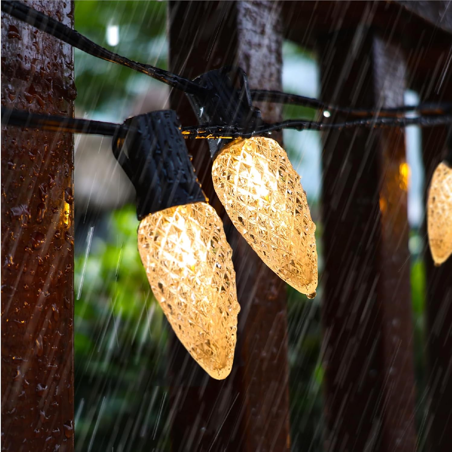 120V Warm White C9 LED Replacement Christmas Faceted Light Bulb (2200K)