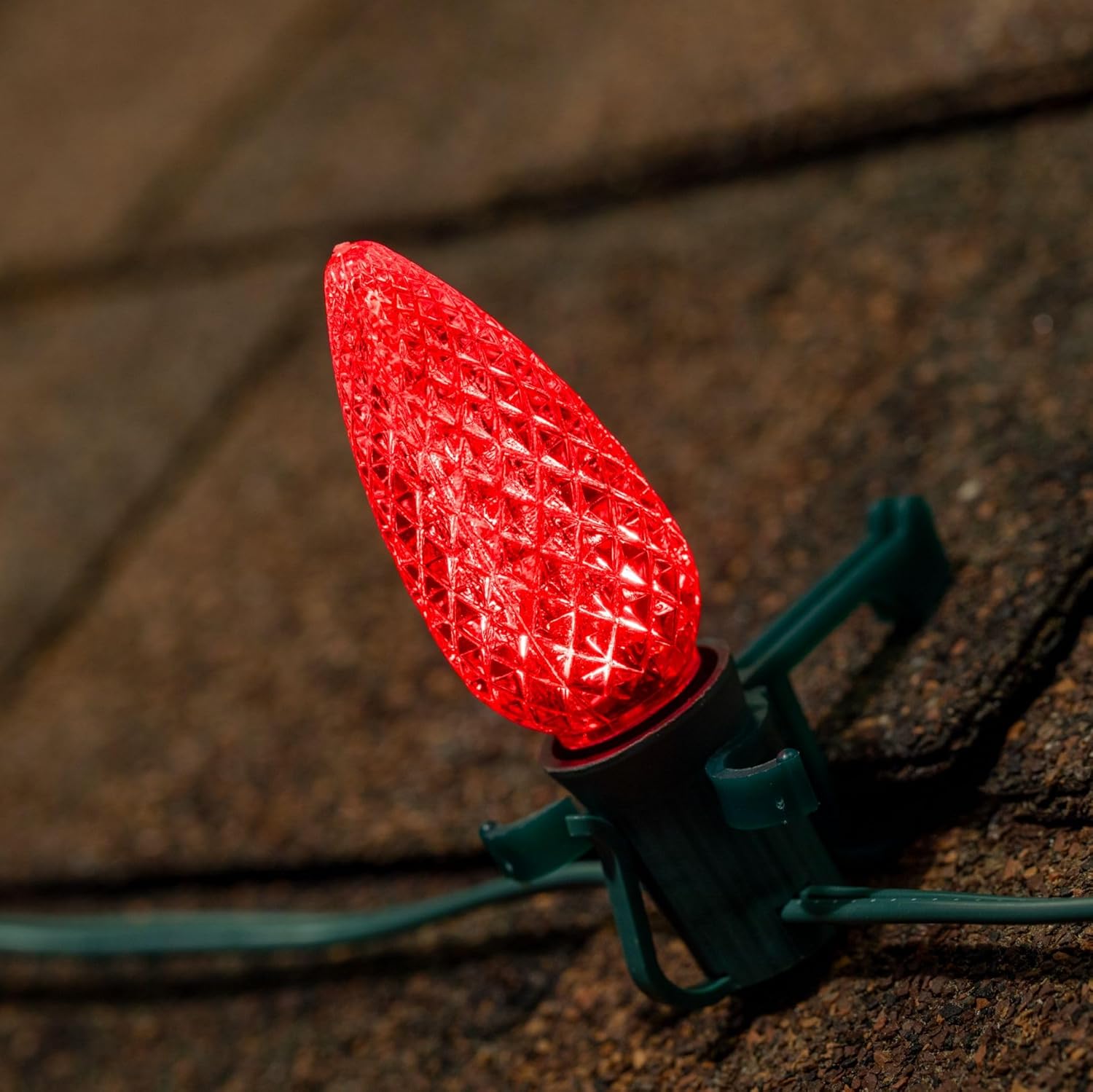 120V C9 Red LED Replacement Christmas Faceted Light Bulb