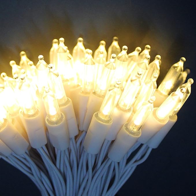 50 LED Battery Operated Mini Christmas Lights Indoor with Remote Timer in Warm White