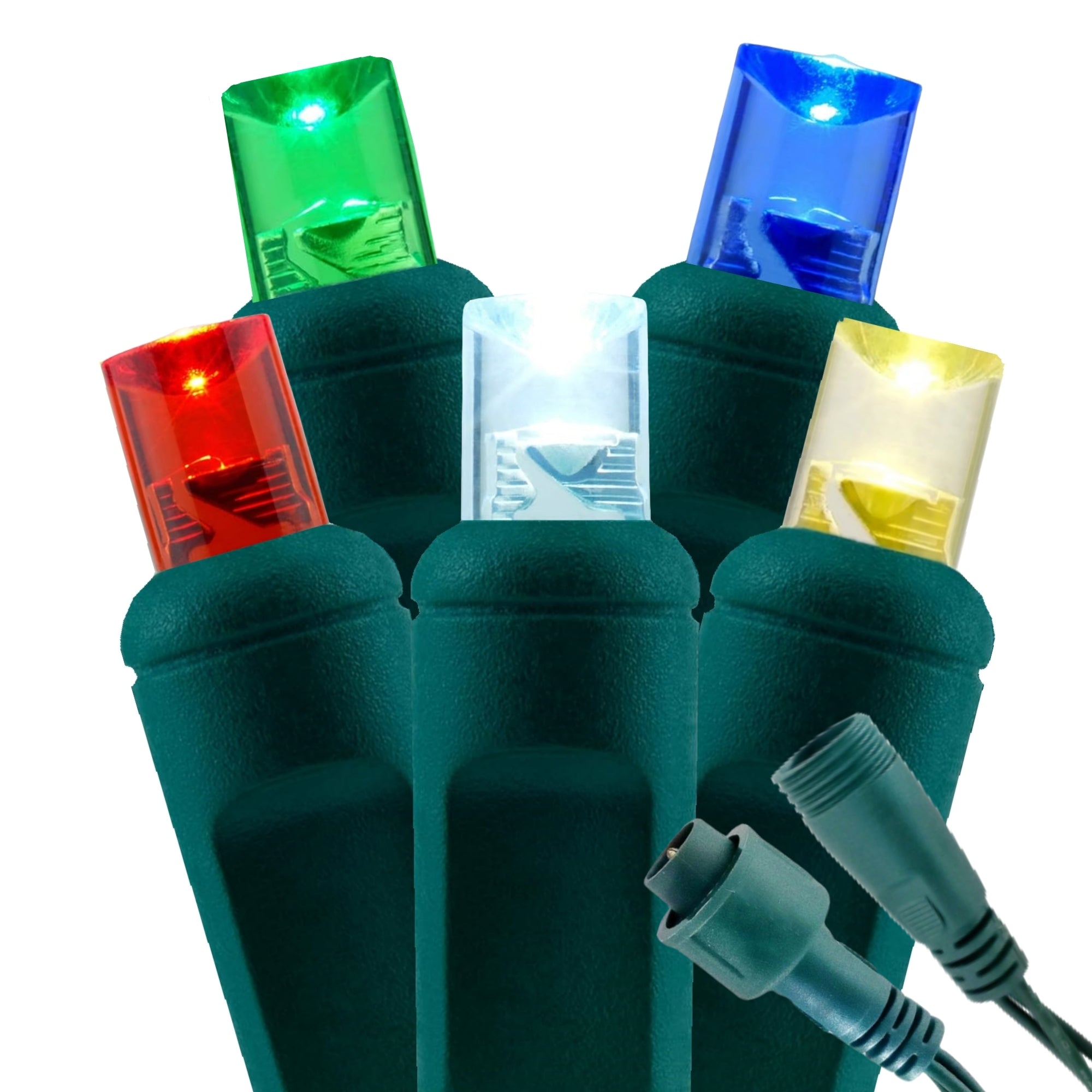 Outdoor Waterproof Coaxial Mini LED Christmas Lights on Green Wire