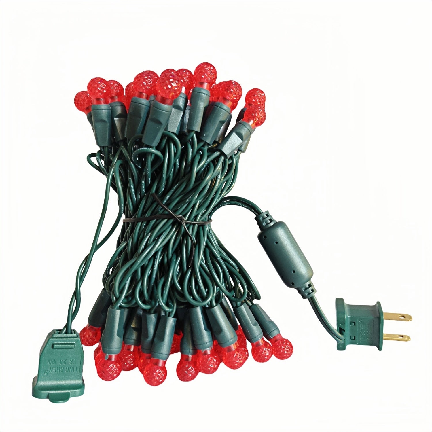 Commercial Grade Red G12 LED Christmas Lights on Green Wire