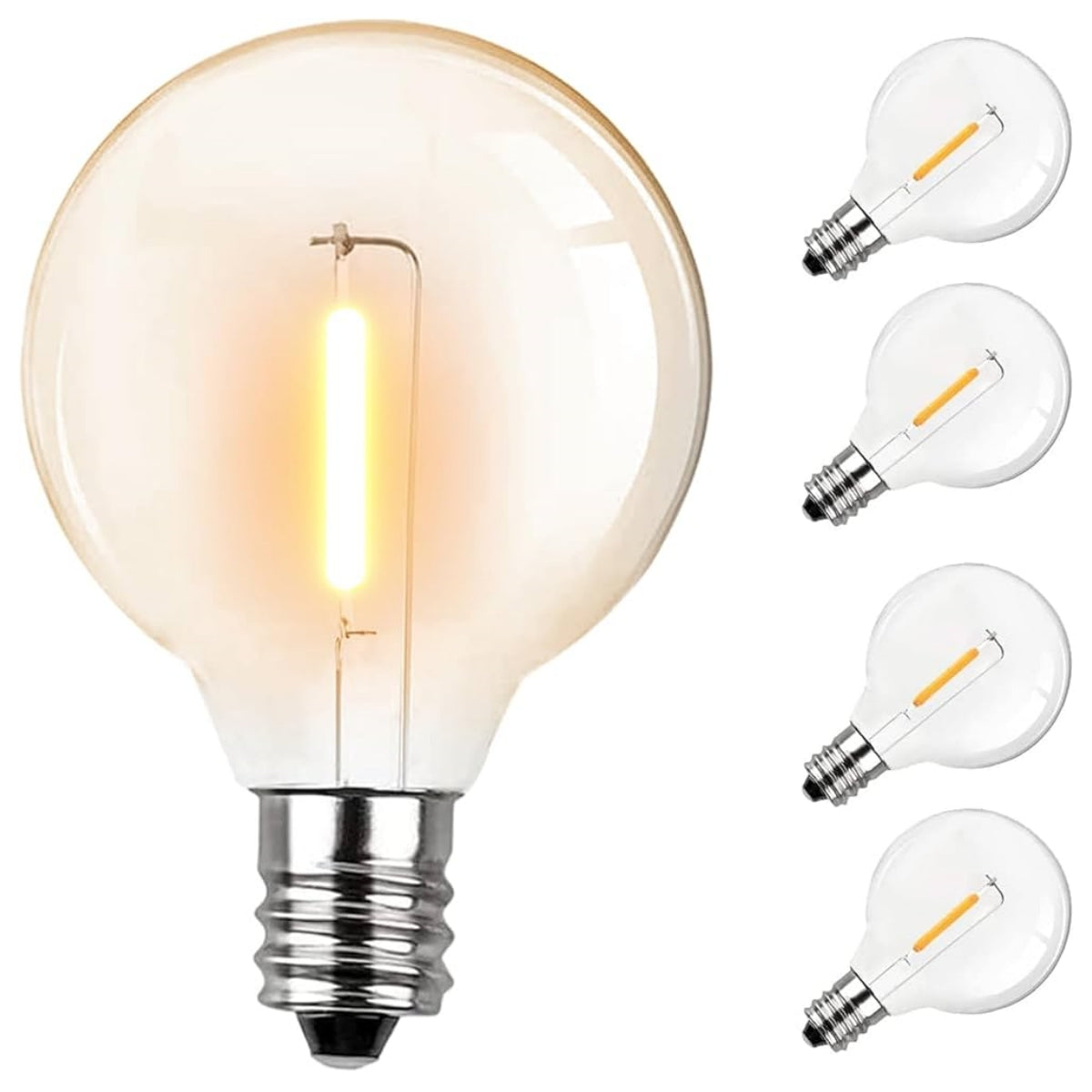 120V G40 LED Replacement Bulb for Outdoor E12 Socket String Light, Warm White