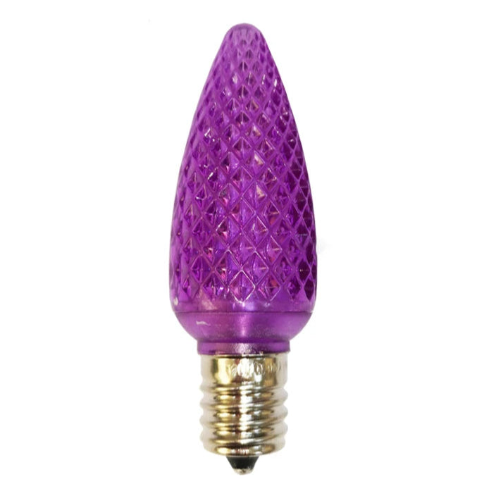 120V Purple C9 LED Replacement Christmas Faceted Light Bulb