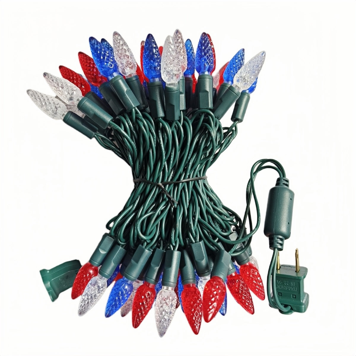 20 Sets of 24Ft 70Ct Outdoor C6 LED Christmas Lights, Red White Blue