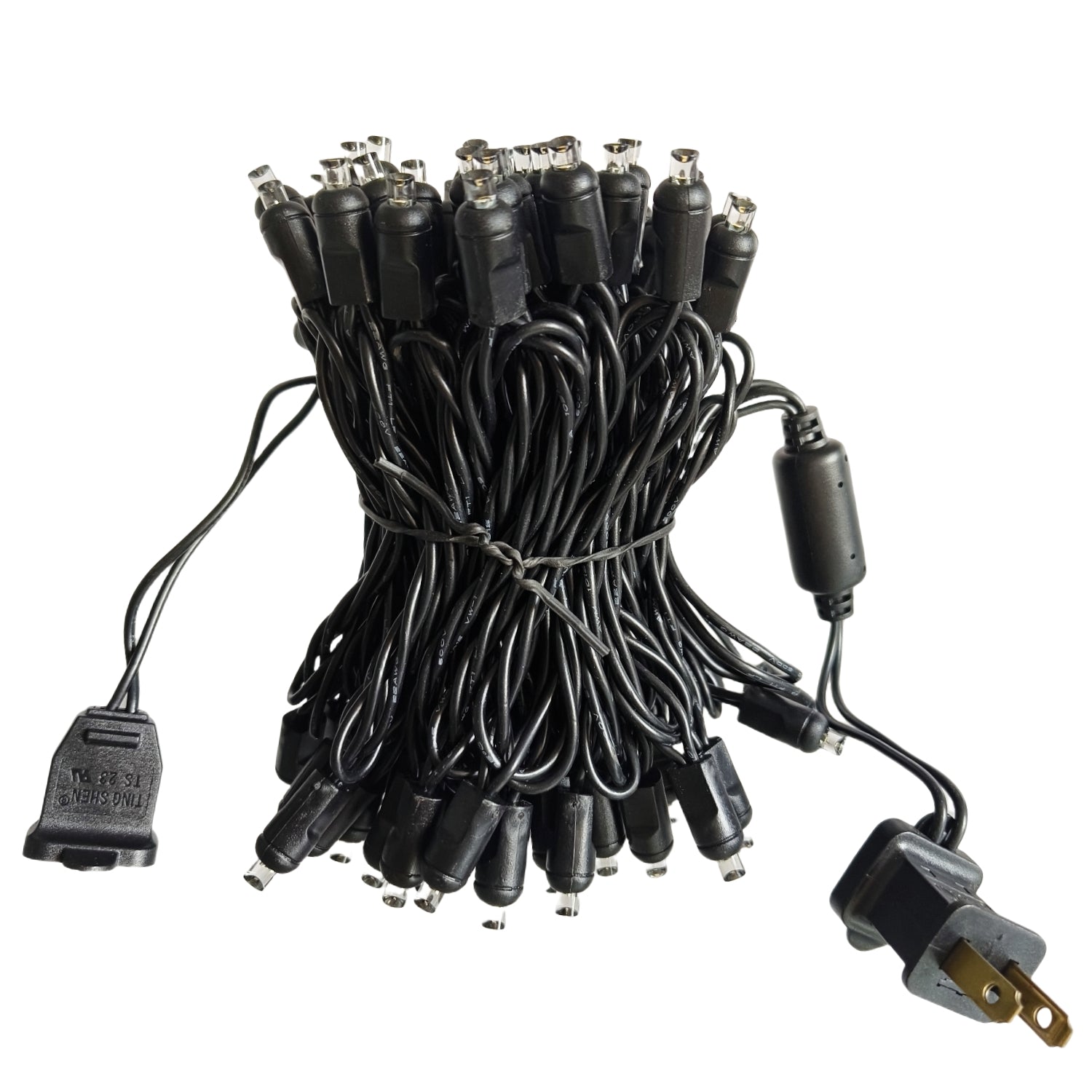 Commercial Grade Warm White 5mm Wide Angle LED Christmas Lights on Black Wire