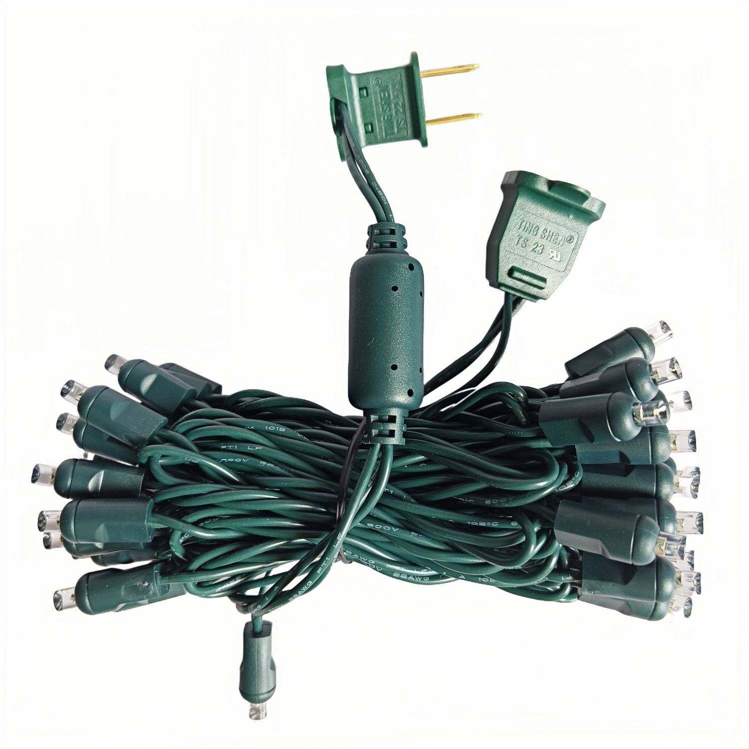 12Ft 35Ct Outdoor Mini 5mm LED Christmas Lights on Green Wire