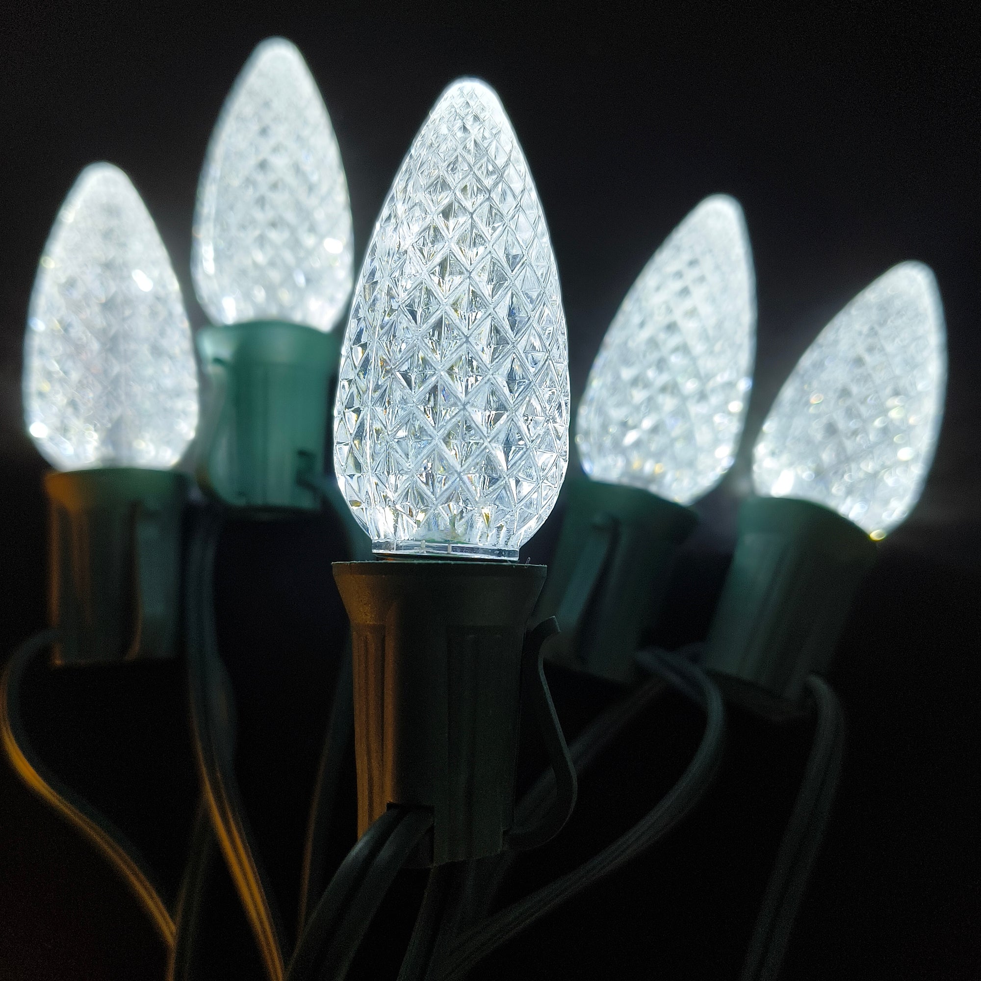 120V E17/C9 LED Replacement Christmas Faceted Light Bulb, White