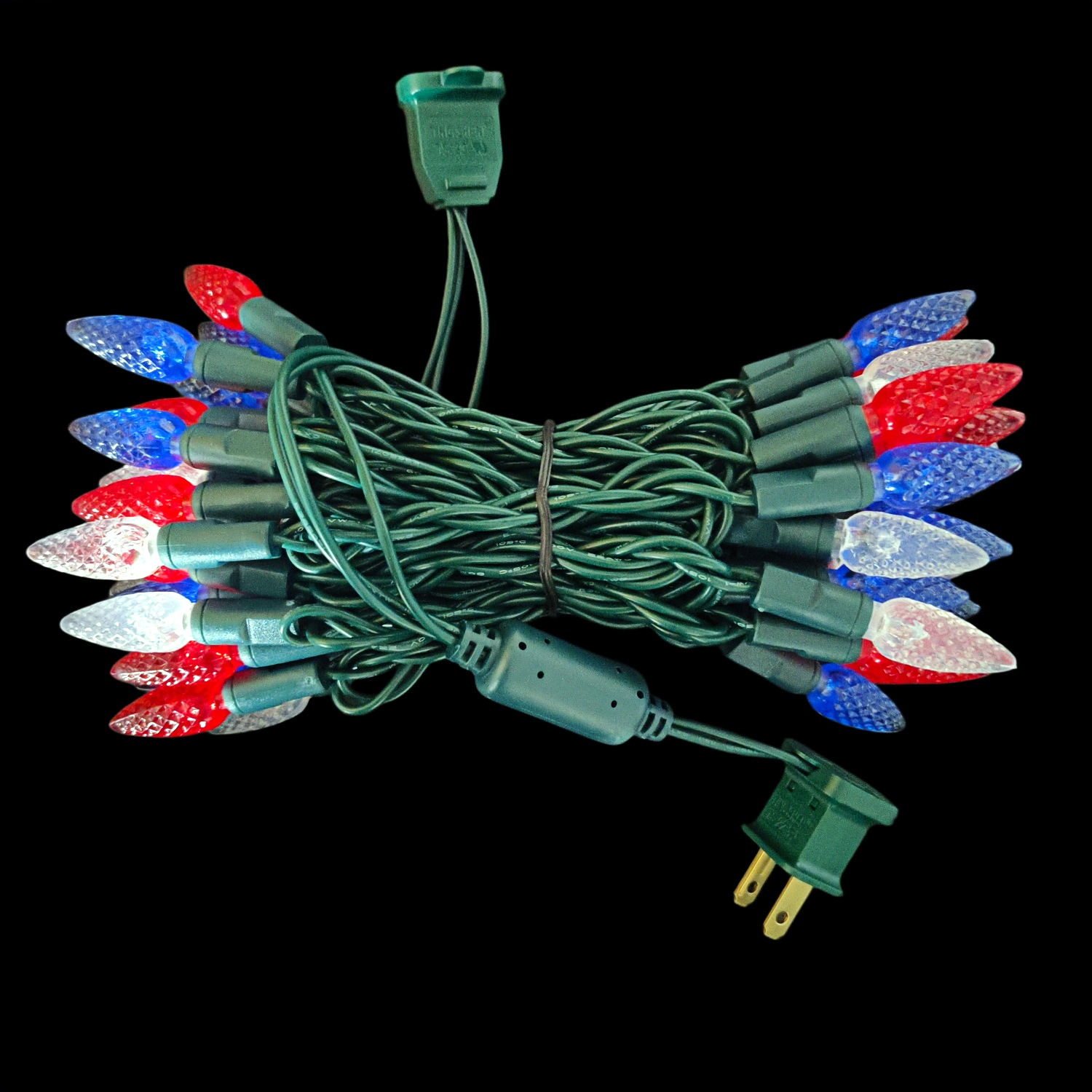 20 Sets of 24Ft 70Ct Outdoor C6 LED Christmas Lights, Red White Blue