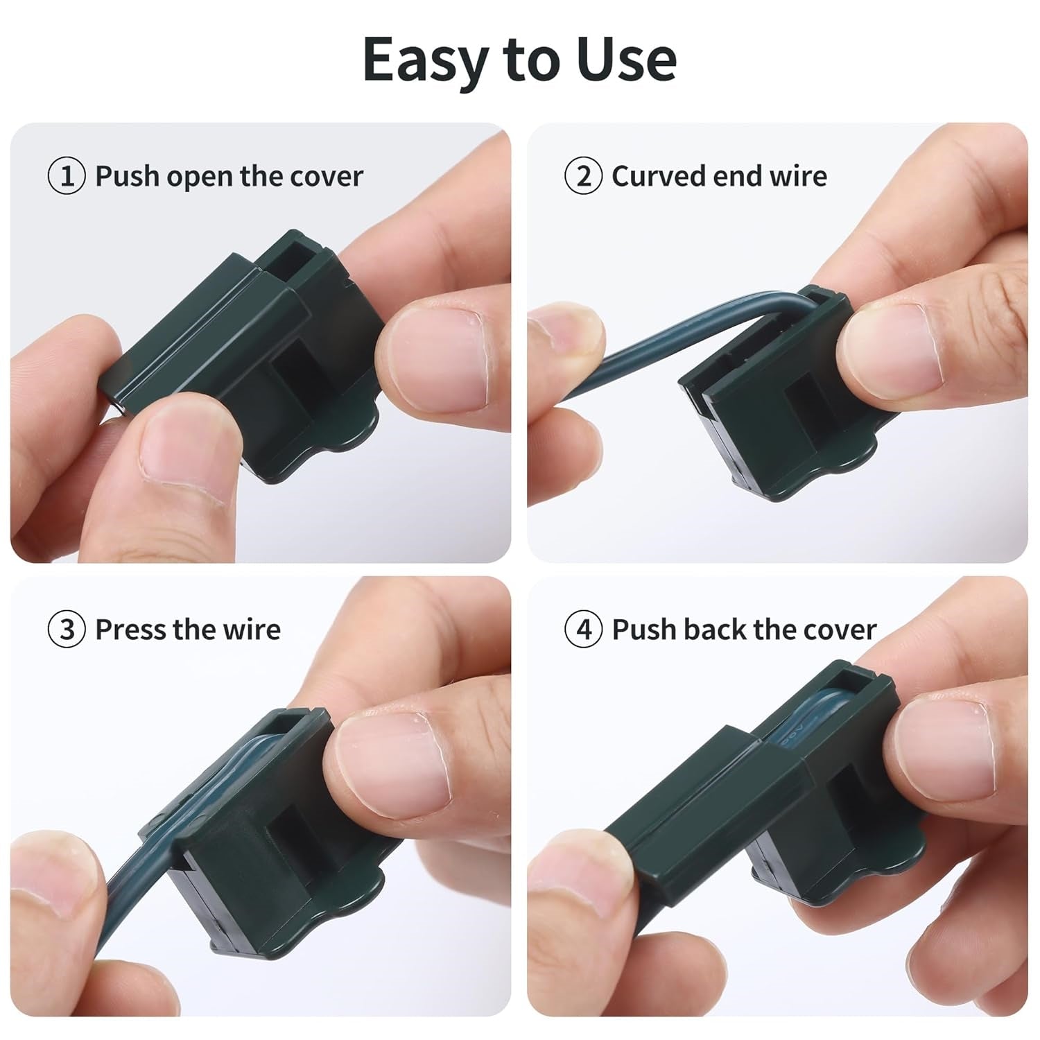 25 Pack Green Vampire Female Plug for SPT-1 C7/C9 Socket Christmas Lights Cord