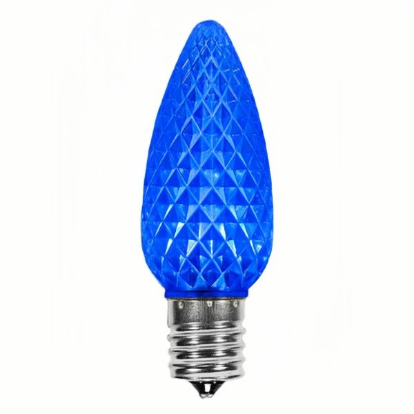 120V Blue C9 LED Replacement Christmas Faceted Light Bulb
