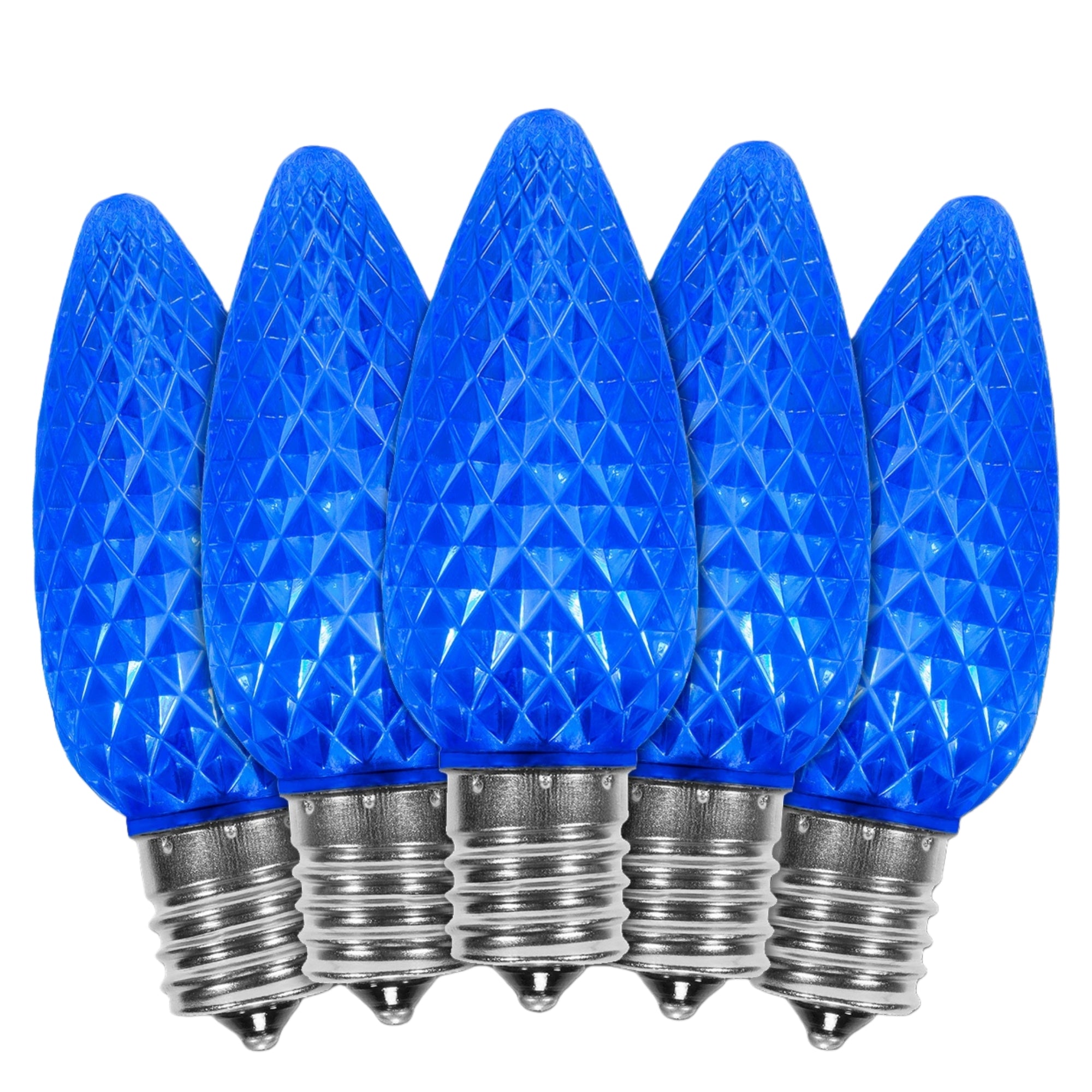 120V Blue C9 LED Replacement Christmas Faceted Light Bulb