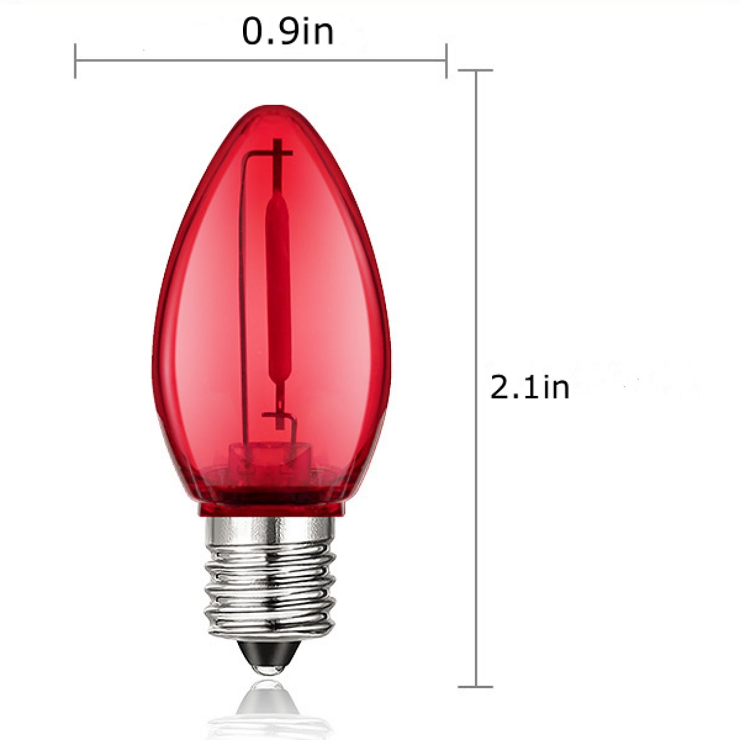 25 Pack C7 Multicolor LED Replacement Christmas Smooth Light Bulb, E12 Base