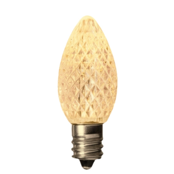 120V E12/C7 LED Replacement Christmas Faceted Light Bulb, Warm White