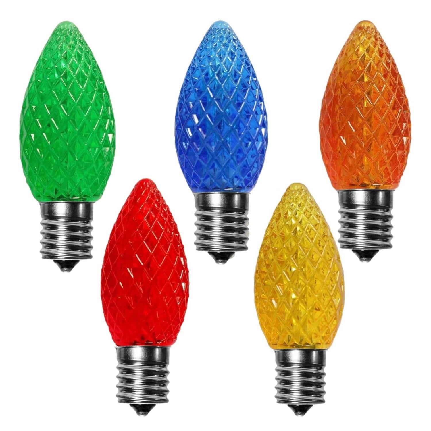 120V C7/E12 LED Replacement Christmas Faceted Light Bulb, Multicolor