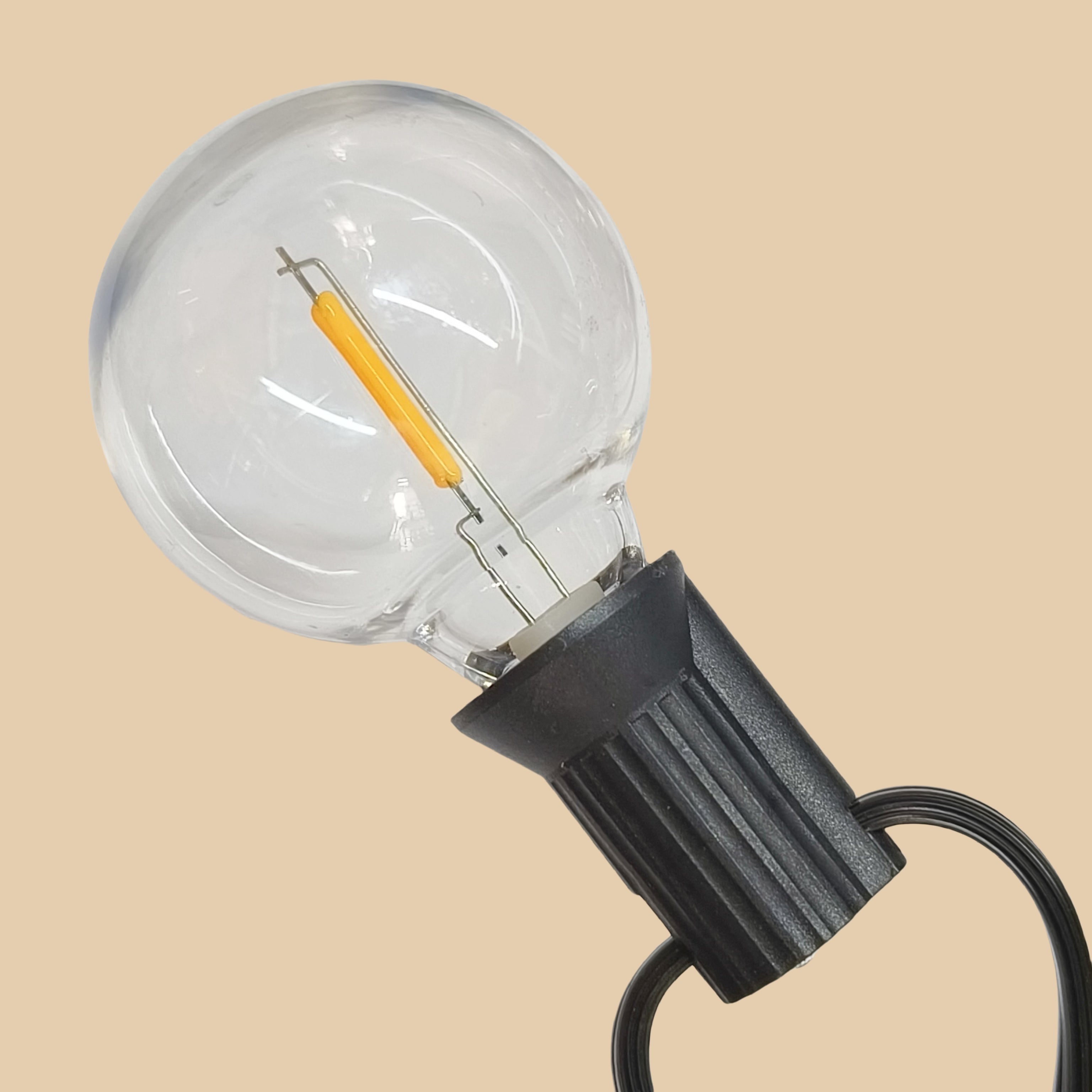 120V G40 LED Replacement Bulb for Outdoor E12 Socket String Light, Warm White