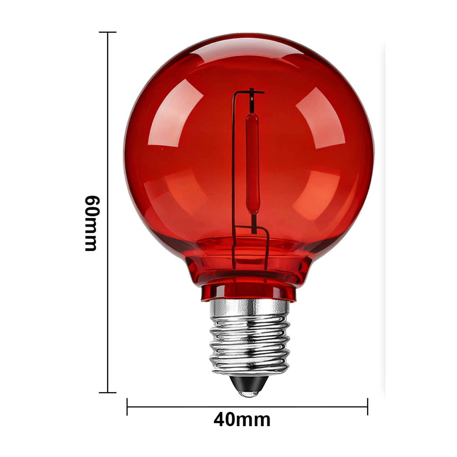 25 Pack 120V G40 LED Light Bulbs for Outdoor E12 Socket String Lights, Multicolor