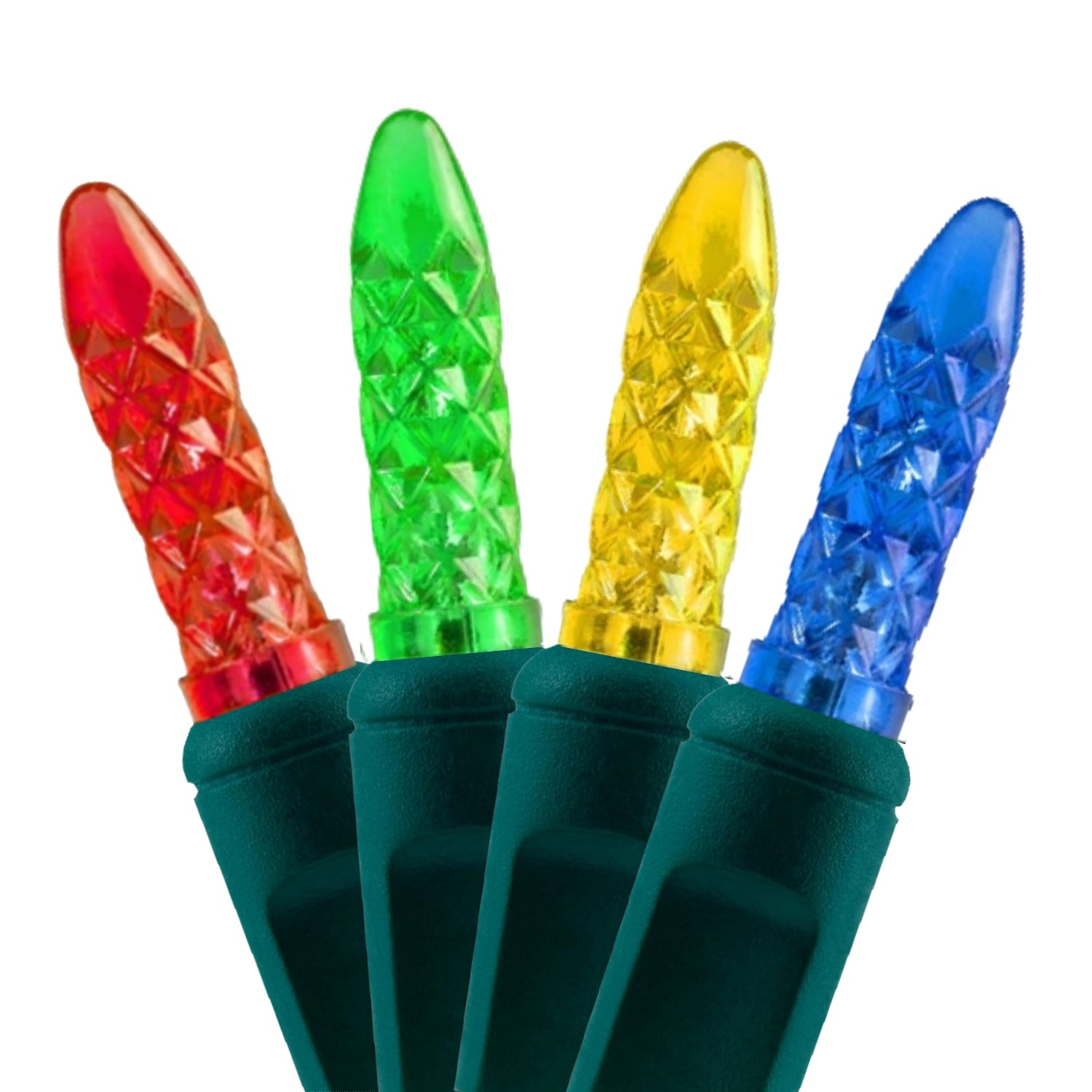 Commercial Grade Multicolor M5 LED Christmas Lights on Green Wire