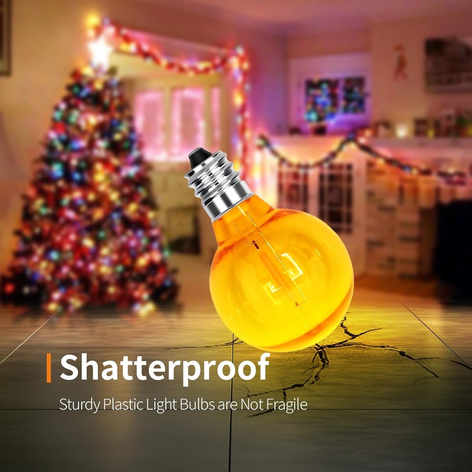 25 Pack 120V G40 LED Light Bulbs for Outdoor E12 Socket String Lights, Multicolor