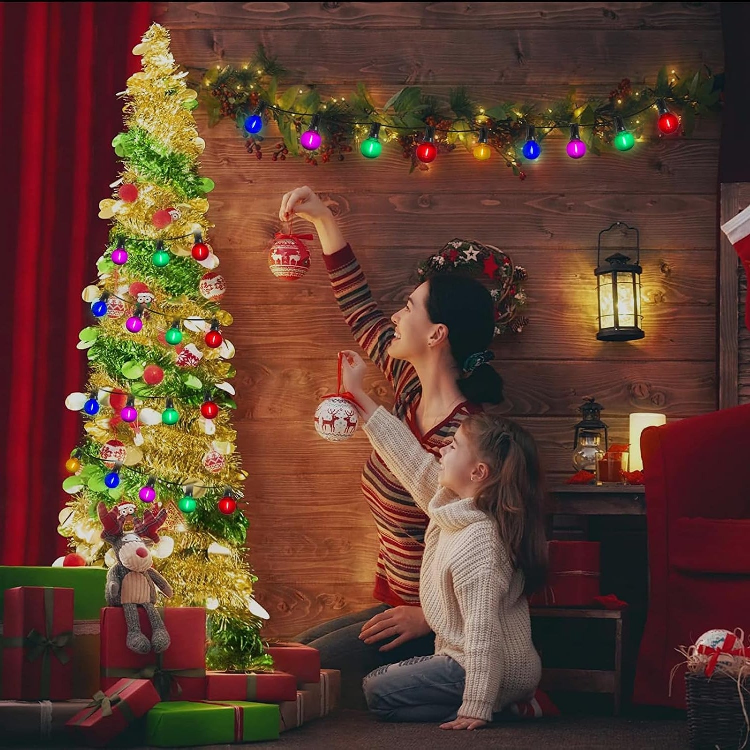 25 Pack 120V G40 LED Light Bulbs for Outdoor E12 Socket String Lights, Multicolor