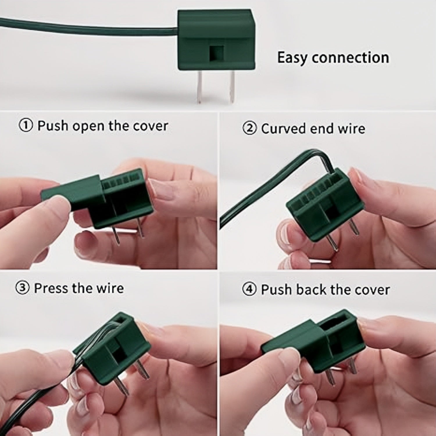 25 Pack Green Vampire Male Plug for SPT-1 C7/C9 Socket Christmas Lights Cord