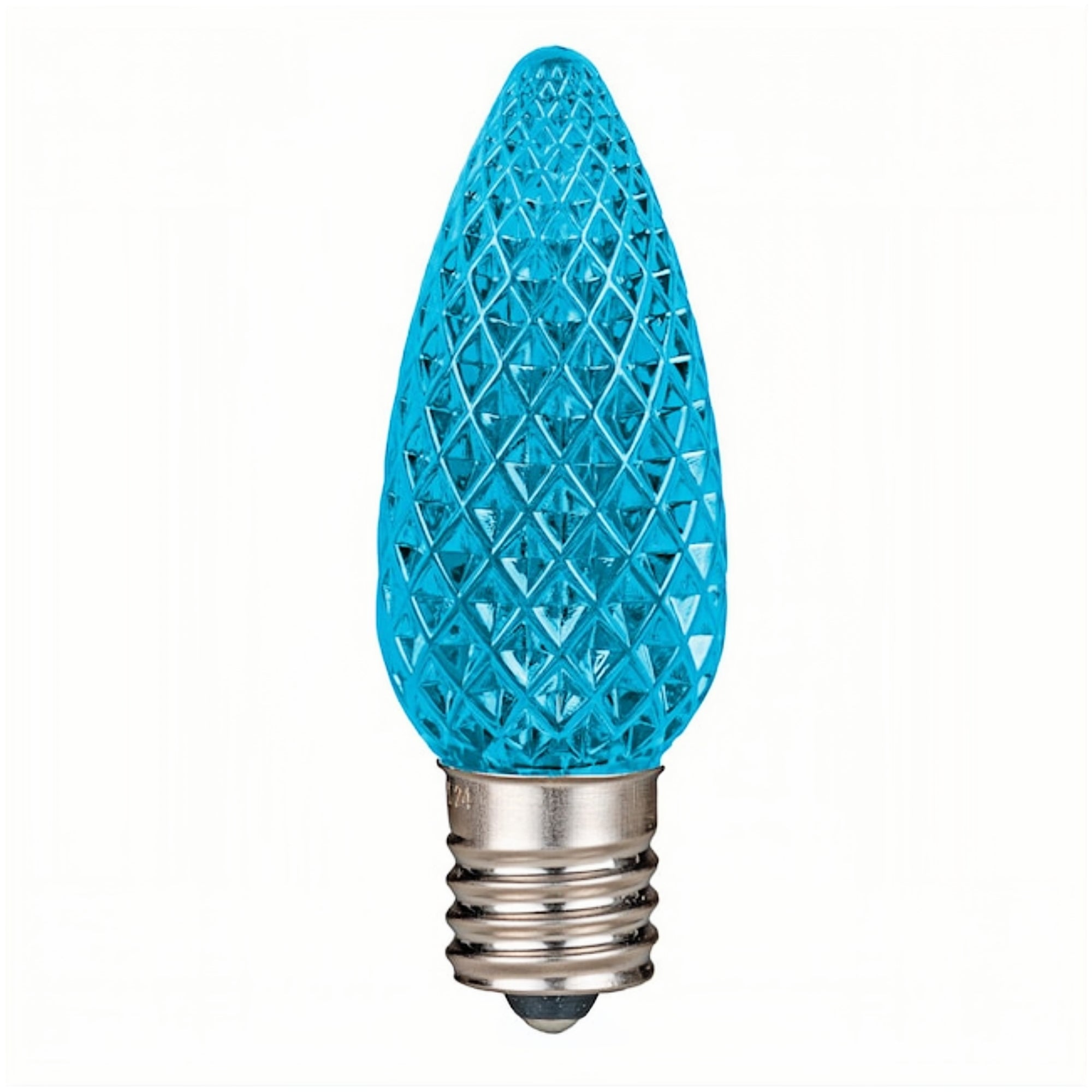 120V Teal C9 LED Replacement Christmas Faceted Light Bulb
