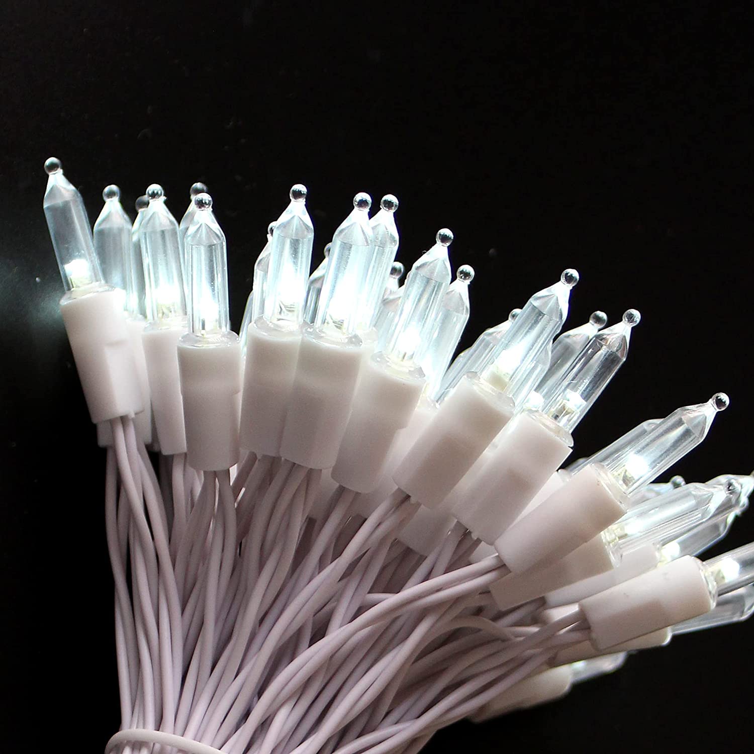 100 LED Battery Operated Mini Christmas Lights Indoor with Remote Timer in White