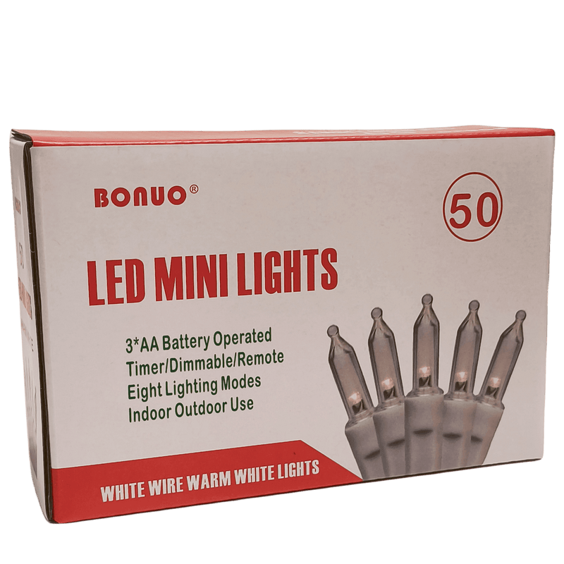 50 Bulbs Mini Christmas Lights, Battery Operated LED Fairy Lights, Warm White, 16 Feet Long