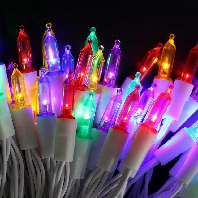 50 LED Battery Operated Mini Christmas Lights Indoor with Remote Timer in Multicolor