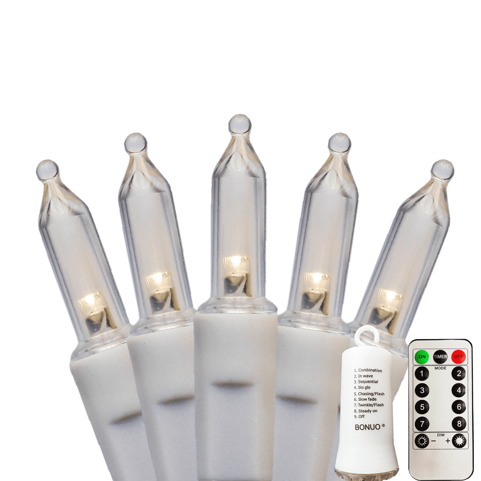 50 Bulbs Mini Christmas Lights, Battery Operated LED Fairy Lights, Warm White, 16 Feet Long