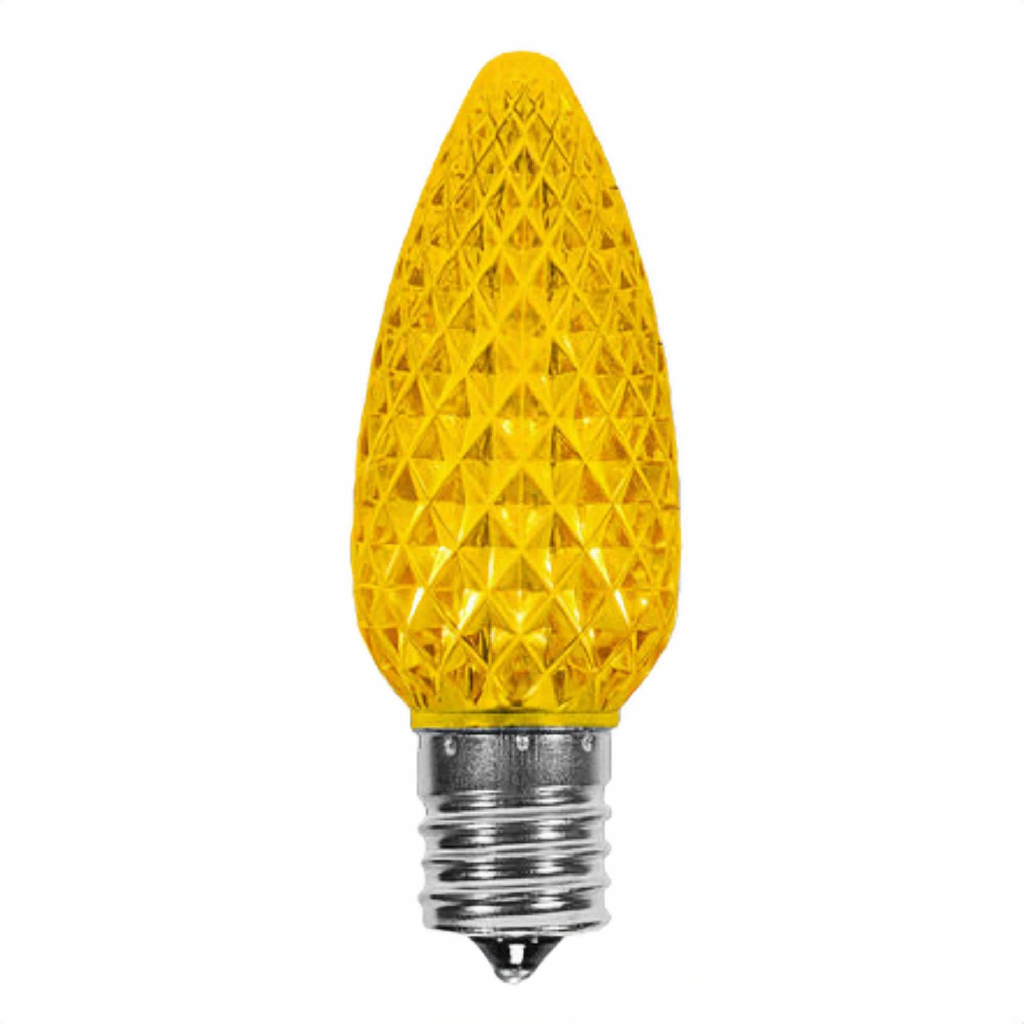 120V Yellow C9 LED Replacement Christmas Faceted Light Bulb