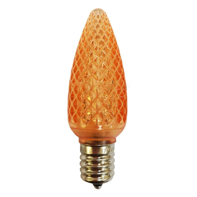 120V E17/C9 LED Replacement Christmas Faceted Light Bulb, Orange
