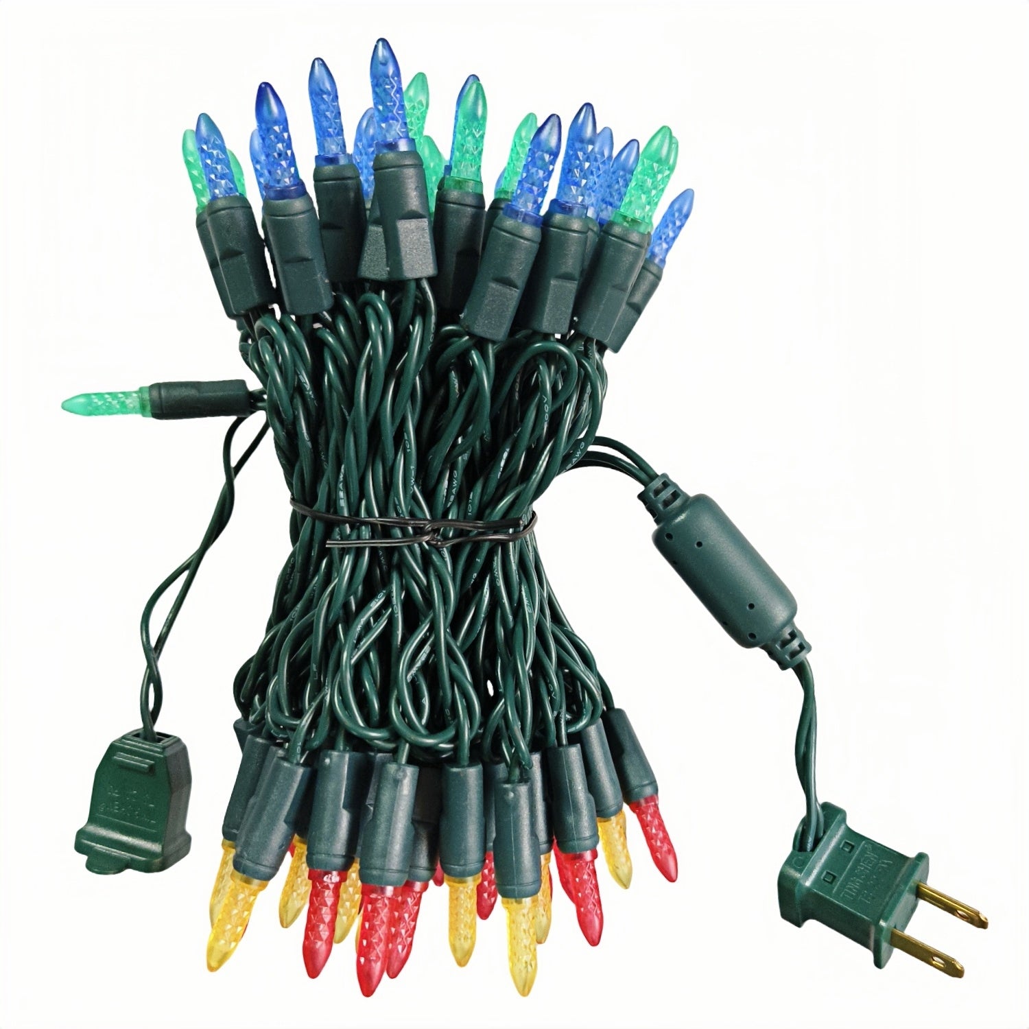 Commercial Grade Multicolor M5 LED Christmas Lights on Green Wire