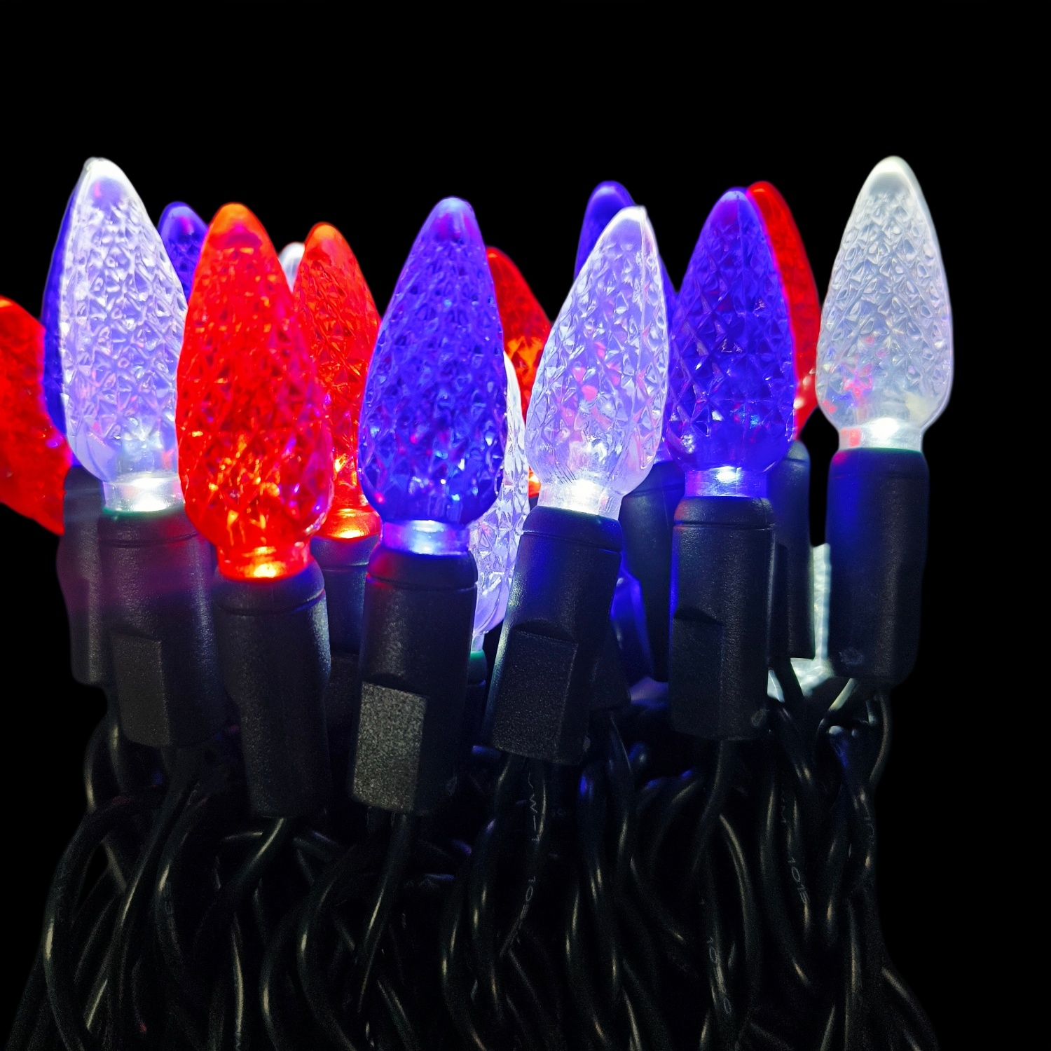 20 Sets of 24Ft 70Ct Outdoor C6 LED Christmas Lights, Red White Blue