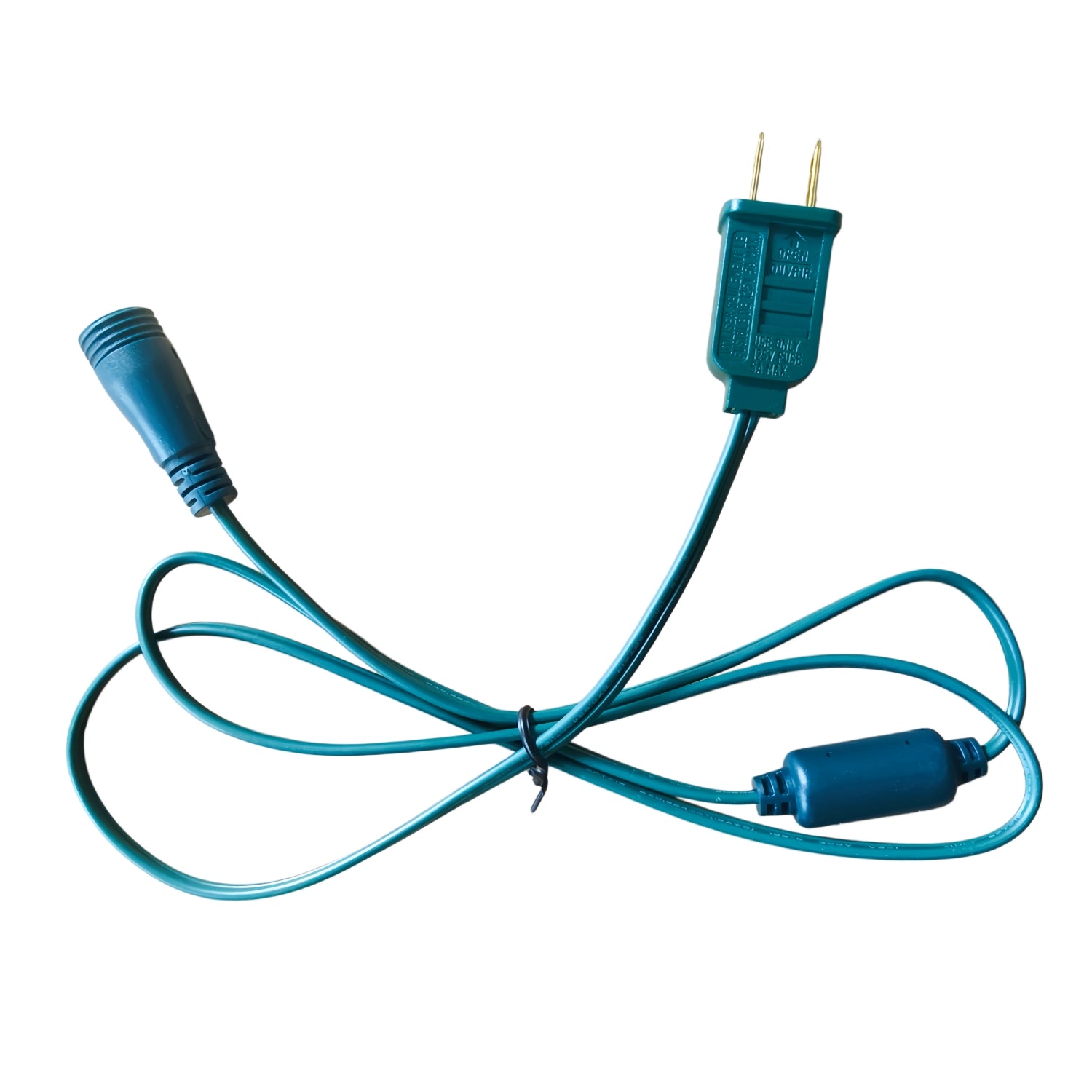 120V Power Plug for Coaxial LED Christmas Lights on Green Wire