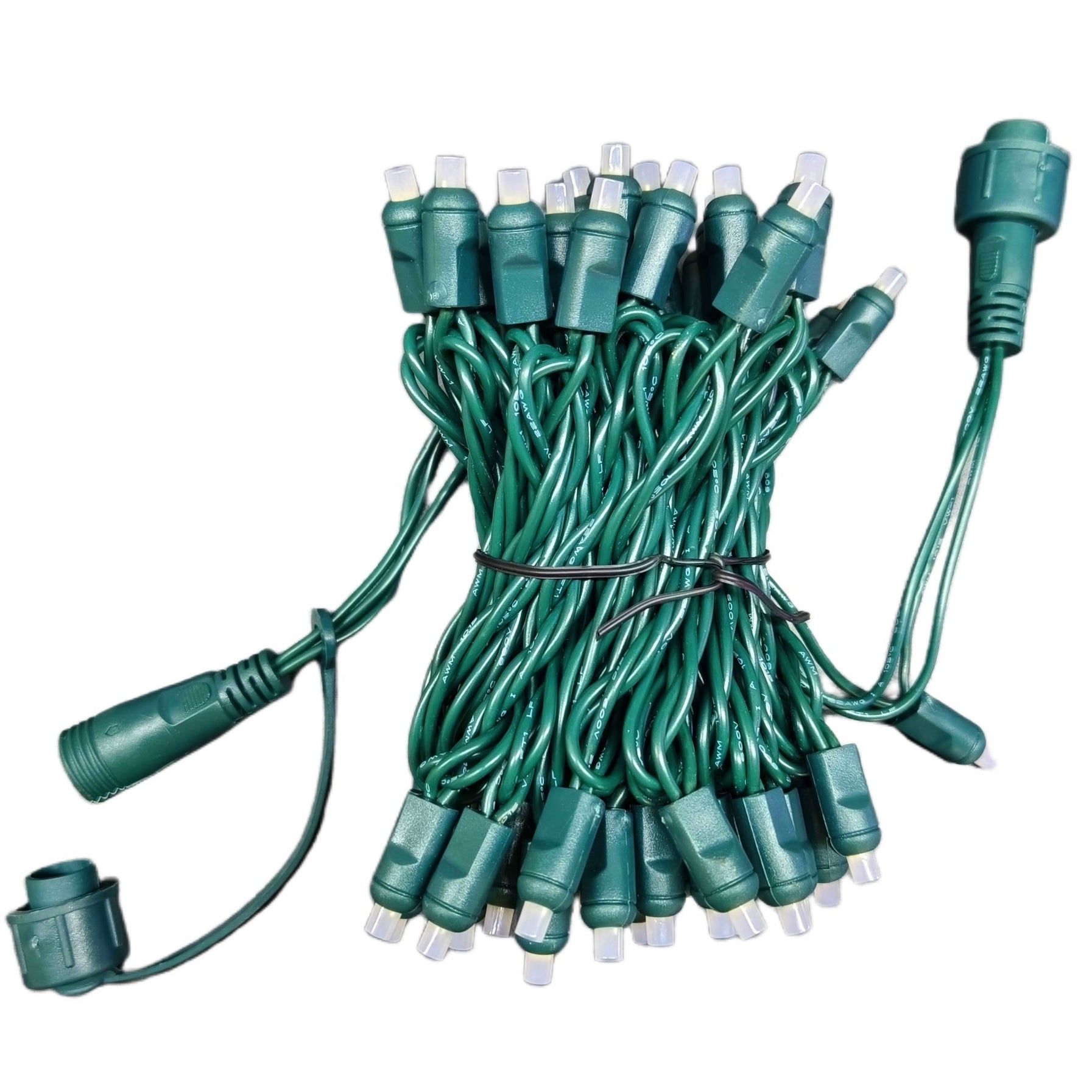 70 Lights RGB Color Changing 5mm Wide Angle LED Christmas Lights on Green Wire