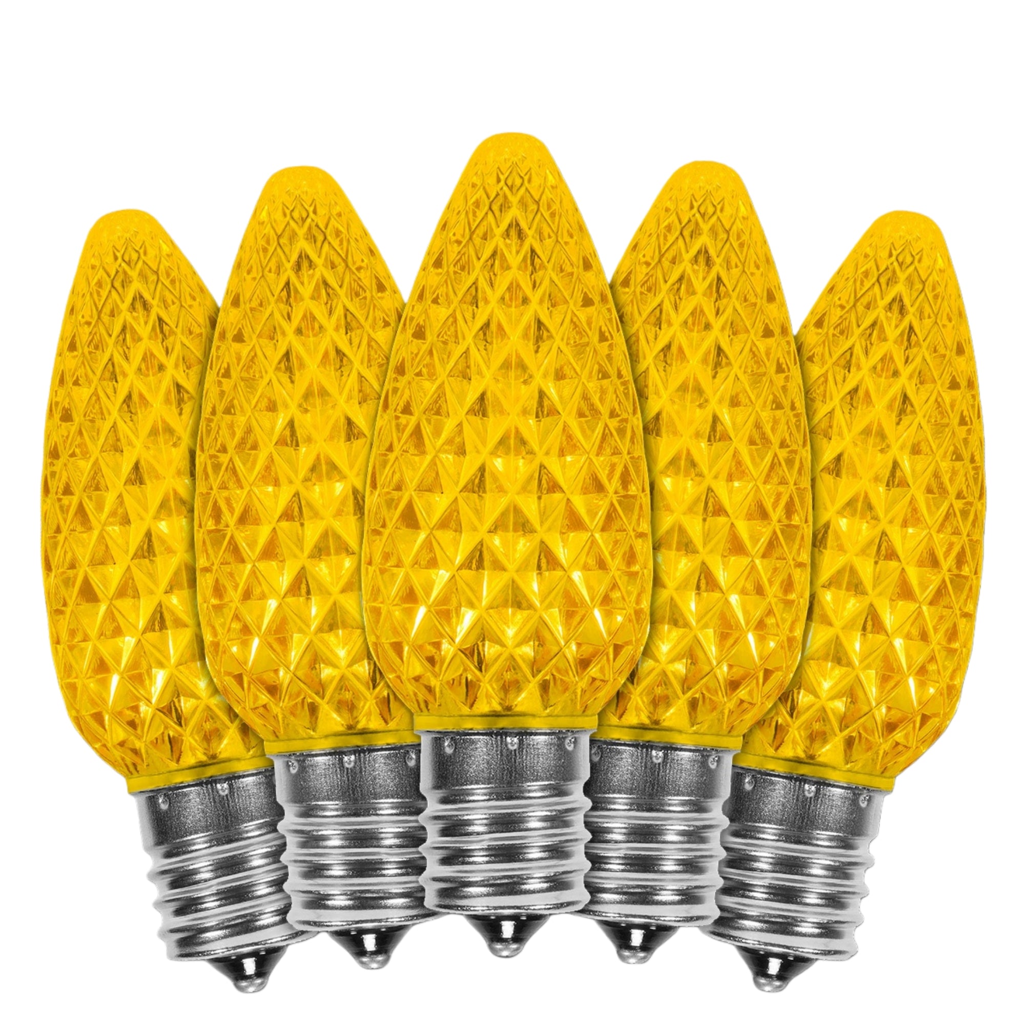 120V Yellow C9 LED Replacement Christmas Faceted Light Bulb