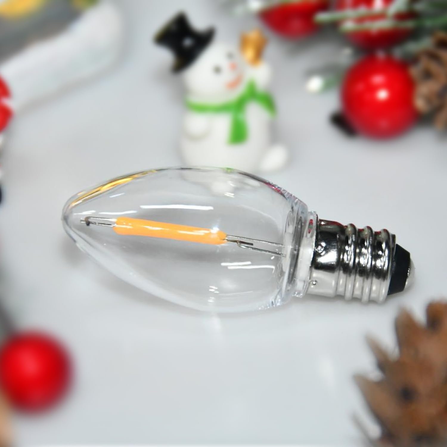 120V E12/C7 LED Replacement Christmas Smooth Light Bulb, Warm White