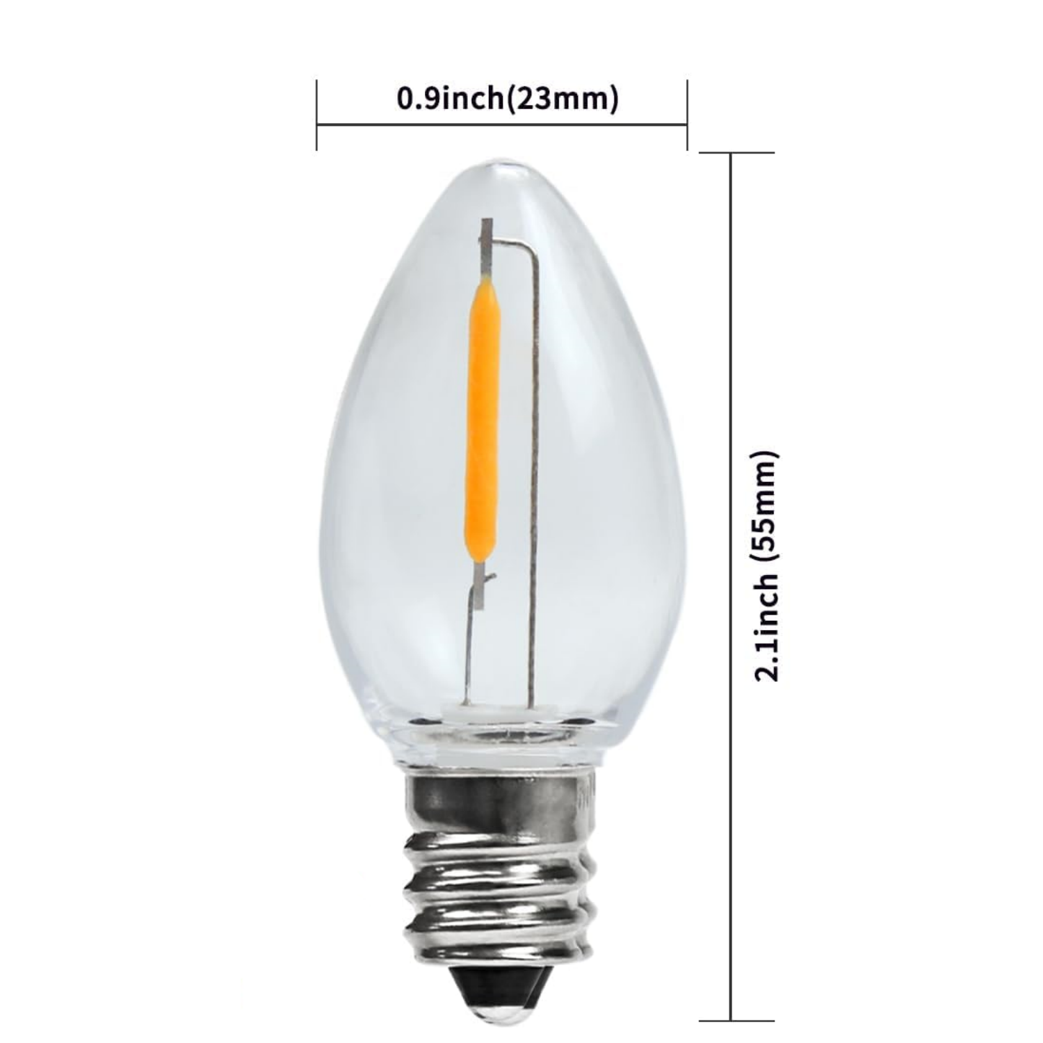 120V E12/C7 LED Replacement Christmas Smooth Light Bulb, Warm White
