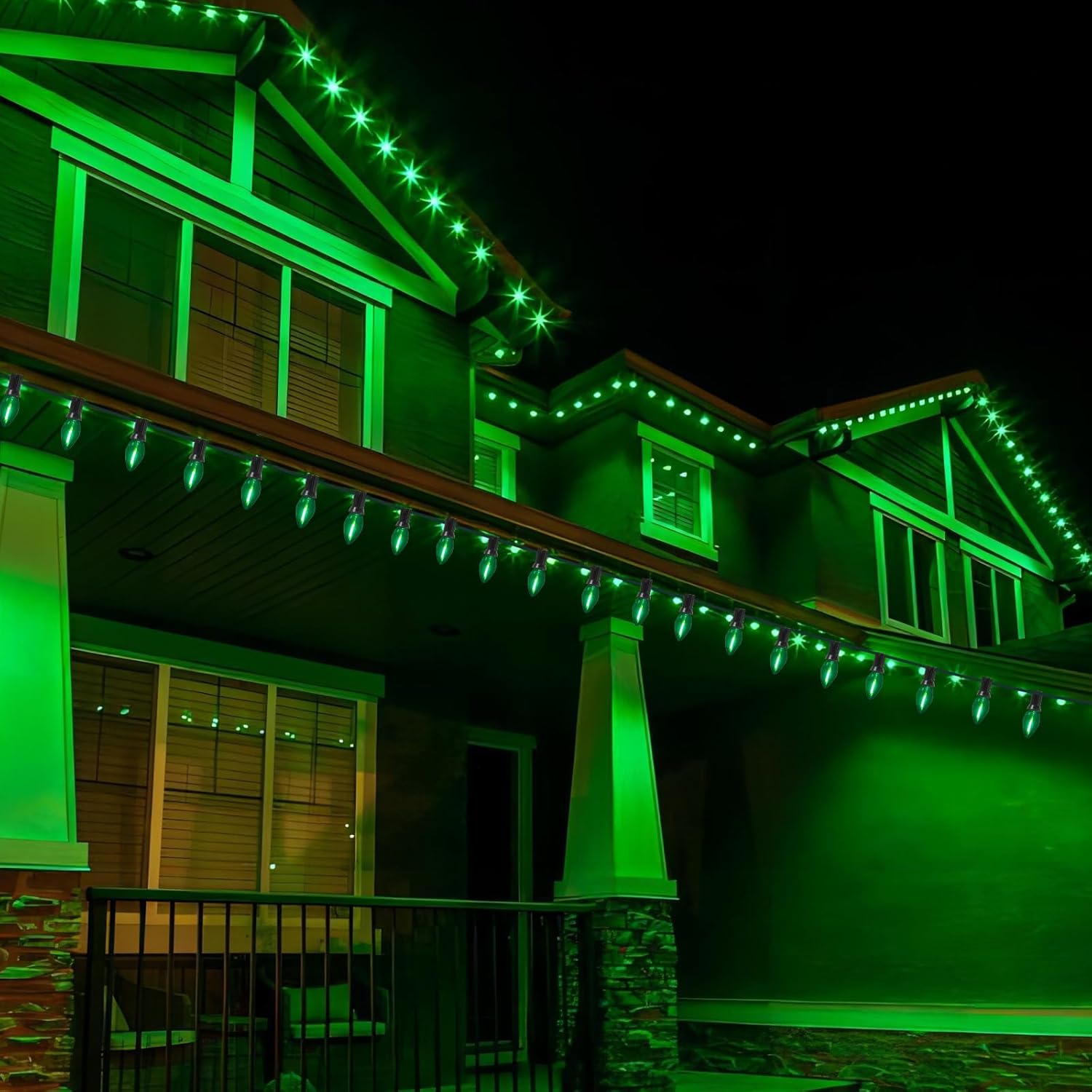 120V E12/C7 LED Replacement Christmas Smooth Light Bulb, Green