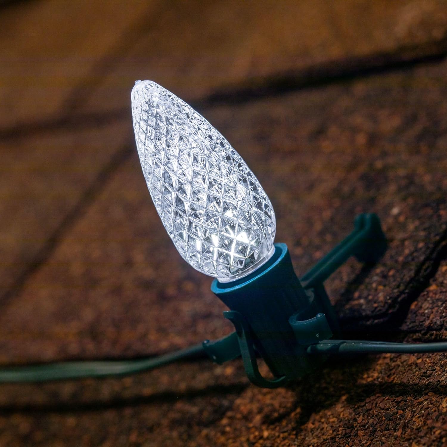 120V White C9 LED Replacement Christmas Faceted Light Bulb