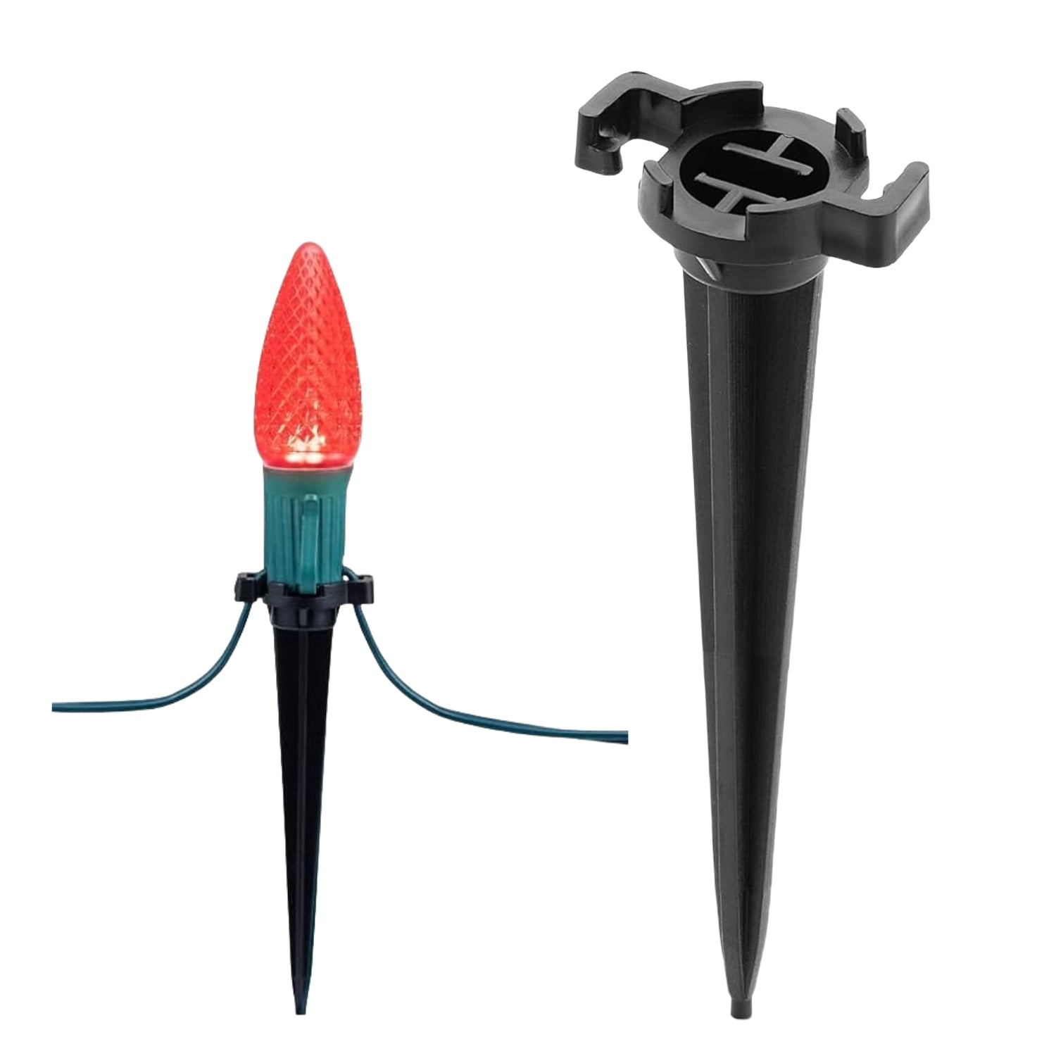 25 Pack Universal 5-Inch Outdoor Light Stakes for C9 or C7 Light Sockets