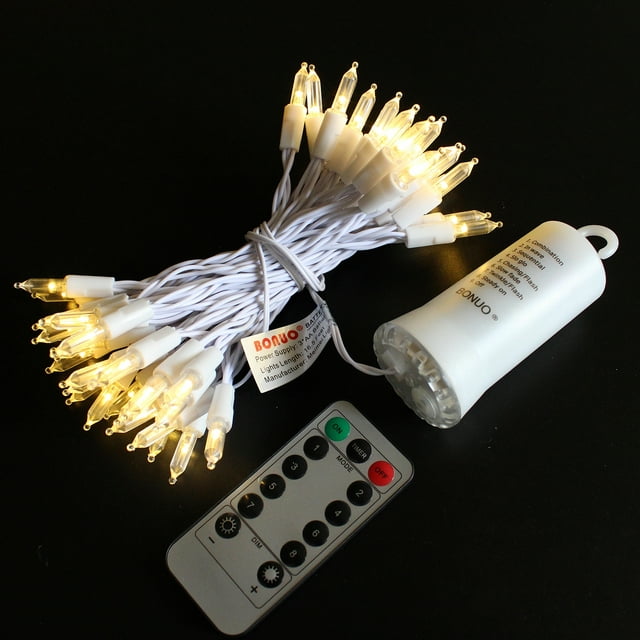 50 Bulbs Mini Christmas Lights, Battery Operated LED Fairy Lights, Warm White, 16 Feet Long