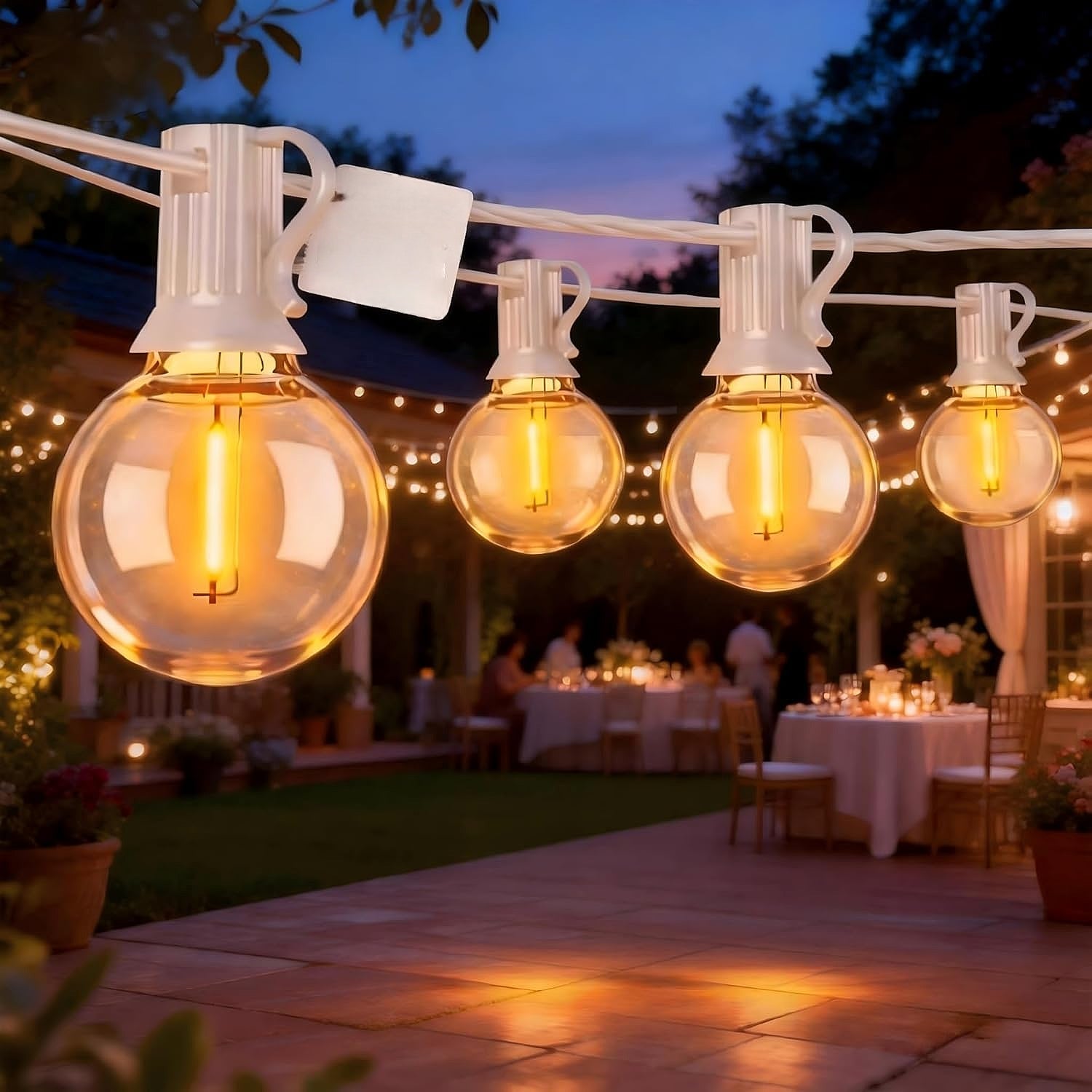 120V G40 LED Replacement Bulb for Outdoor E12 Socket String Light, Warm White