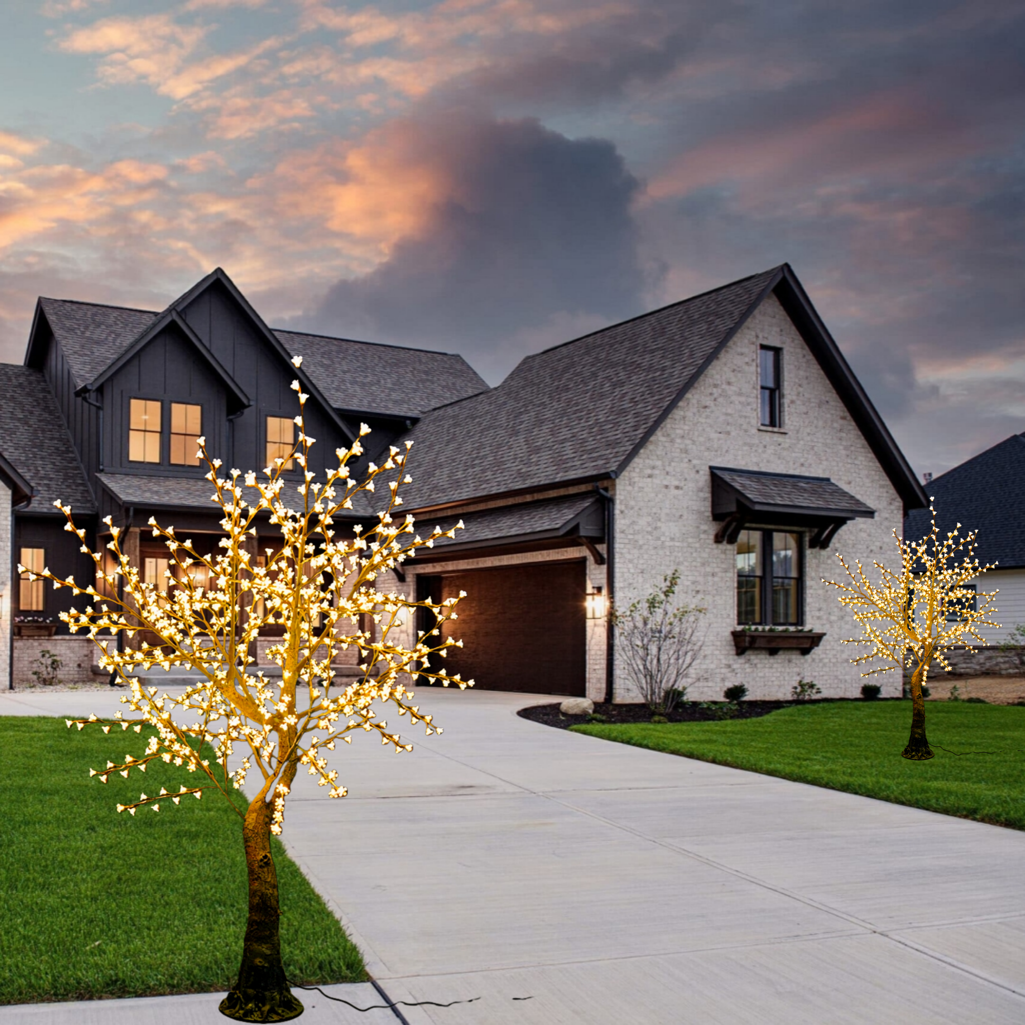 7Ft Cherry Blossom Tree Warm White 2600K Light with 640 LED Lights Indoor Outdoor