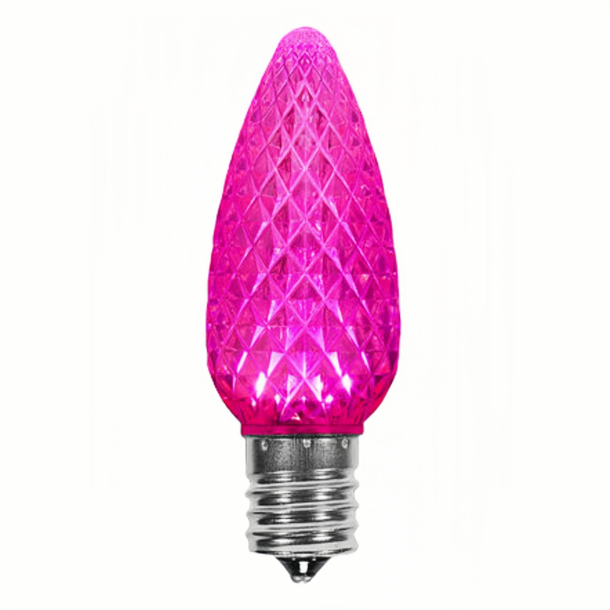 120V Pink C9 LED Replacement Christmas Faceted Light Bulb