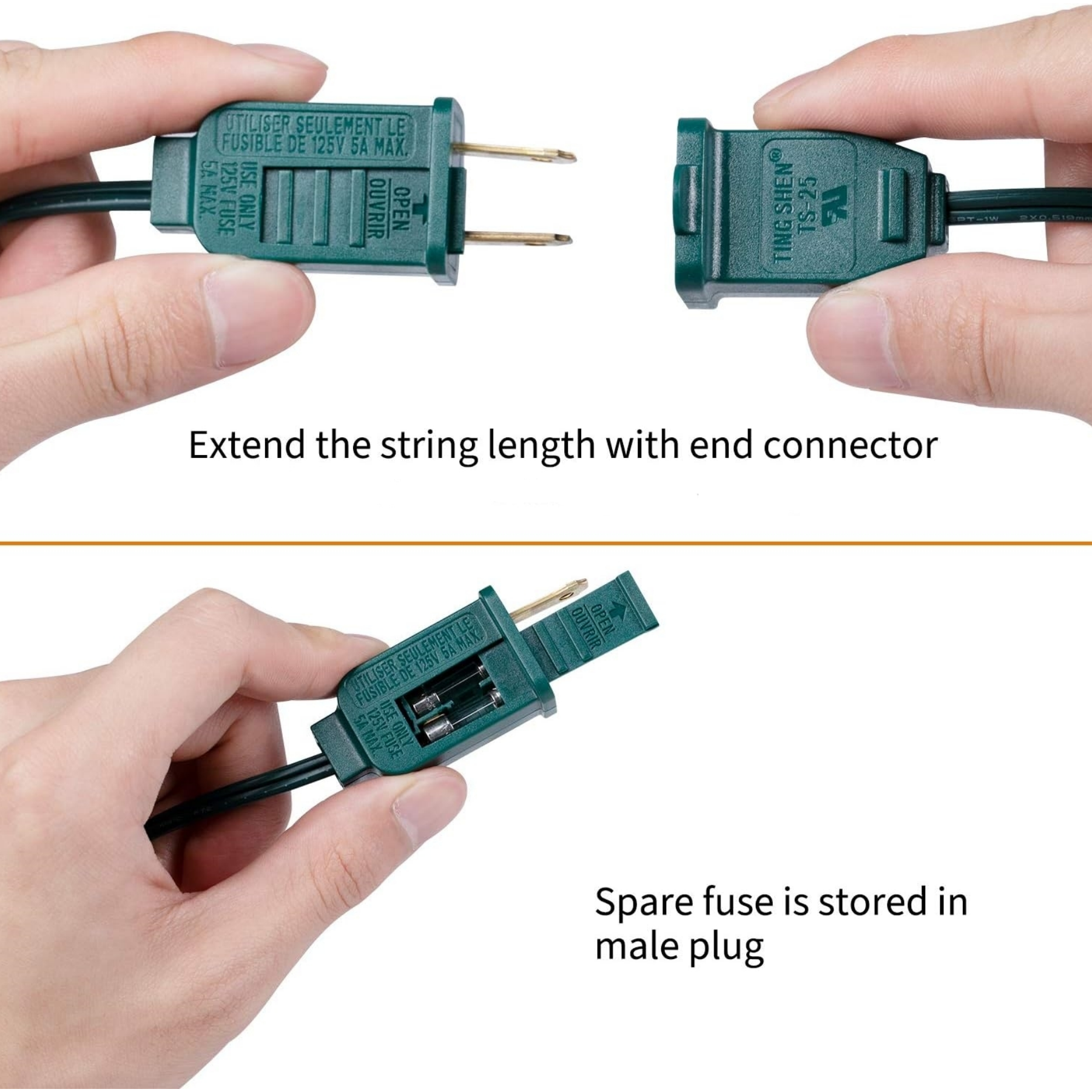 Commercial Grade Warm White G40 LED String Lights 25Ft 25 Bulbs on Green Wire