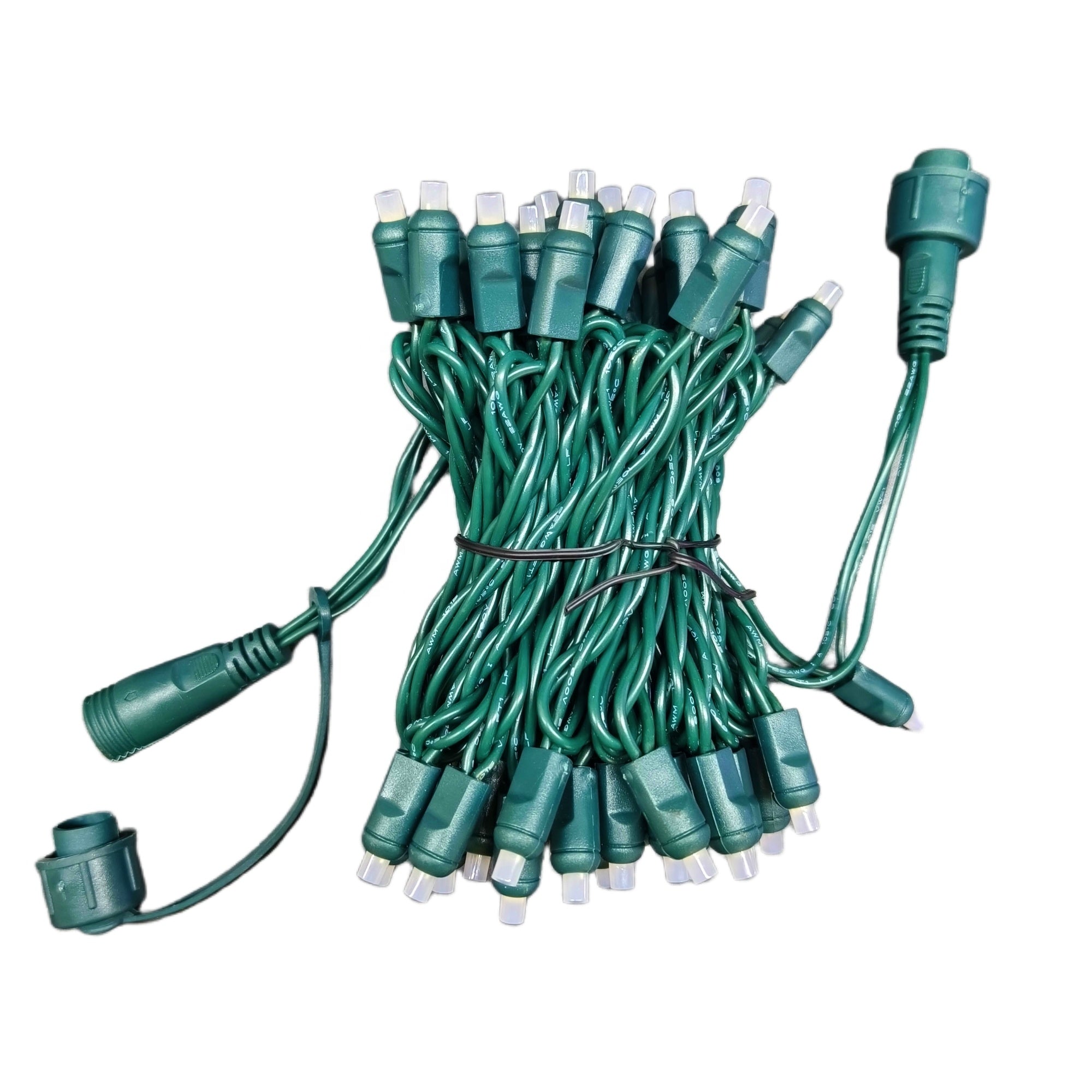 Outdoor Waterproof RGB Mini 5mm LED Christmas Lights on Green Wire